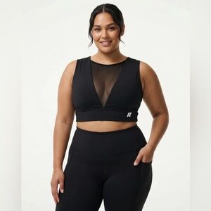 Forme Radiance Bra Posture Correcting Sports Obsidian Black Mesh Size Large